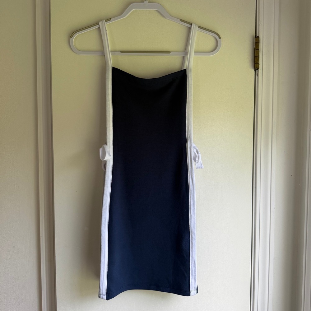 Daily Practice Anthropologie Navy Side Tie Mini Dress XXS New